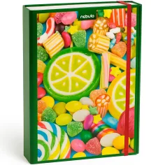 Nebulo: Caja de cuadernos tamaño A/4 con diseño de caramelos