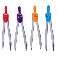 imagen de Nebulo: Compás de metal en estuche de PVC con 1 punta extra en varios colores 2