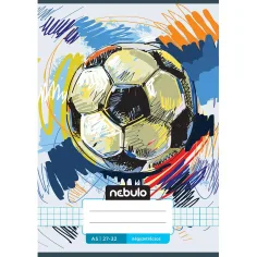 Nebulo: Cuaderno a cuadros con estampado de balón de fútbol A/5 27-32