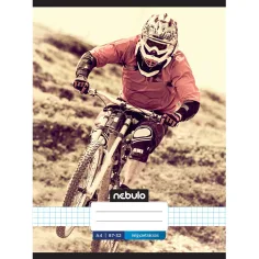 Nebulo: Cuaderno de cuadros con diseño de ciclista 87-32 A/4