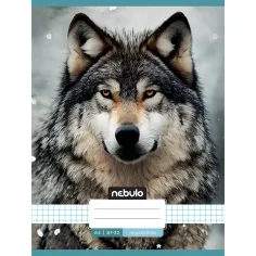 Nebulo: Cuaderno de cuadros con diseño de lobo 87-32 A/4