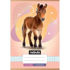 Nebulo: Cuaderno de cuadros con estampado de caballo A/5 27-32