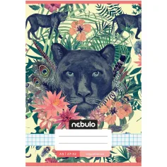 Nebulo: Cuaderno de cuadros con estampado de pantera negra