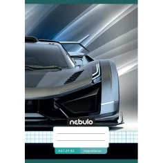 Nebulo: Cuaderno de deporte a cuadros con diseño de coche de fuego 27-32 A/5