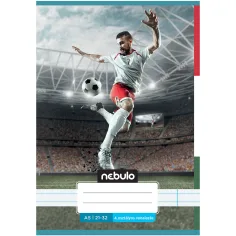 Nebulo: Cuaderno de líneas con diseño de fútbol de 4º grado 21-32 A/5