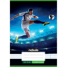 Nebulo: Cuaderno de líneas con diseño de fútbol para 4º grado A/5 21-32