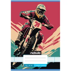 Nebulo: Cuaderno de líneas con diseño de moto de cross de 2º grado 16-32 A/5