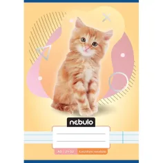 Nebulo: Cuaderno de líneas con estampado de gato 4.º grado A/5 21-32