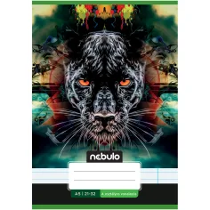 Nebulo: Cuaderno de líneas con estampado de pantera negra de 4º grado 21-32 A/5