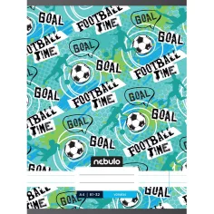 Nebulo: Cuaderno de líneas cosidas con la inscripción 'Football Time' 81-32 A/4