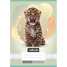 Nebulo: Cuaderno de líneas encolado A5 de 3er grado 12-32 Animales - Leopardo