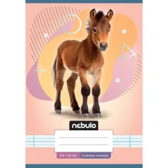 Nebulo: Cuaderno de líneas encolado de 1er grado A5 14-32 Animales - Caballo