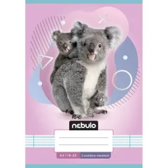 Nebulo: Cuaderno de líneas encolado de 2º grado A5 16-32 Animales - Con koalas