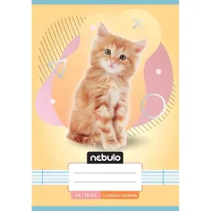 Nebulo: Cuaderno de líneas encolado de 2º grado A5 16-32 Animales - Gatito
