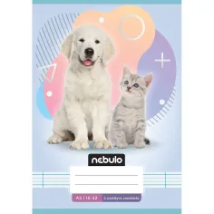 Nebulo: Cuaderno de líneas encolado de 2.º grado A5 16-32 Animales - Mascotas favoritas