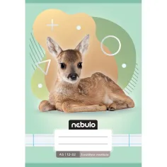 Nebulo: Cuaderno de líneas encolado de 3er grado A5 12-32 Animales - Ciervito