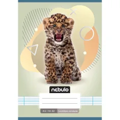 Nebulo: Cuaderno de líneas para 1er grado A5 14-32 Animales - Leopardo
