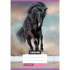 Nebulo: Cuaderno de rayas A5 encuadernado para 2º grado con diseño lindo - Caballo