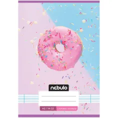Nebulo: Cuaderno de rayas con diseño de donuts para primer grado 14-32 A/5