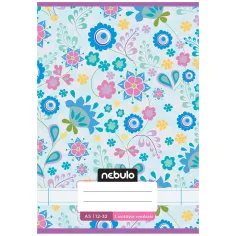 Nebulo: Cuaderno de rayas con estampado de flores de colores de 3er grado 12-32 A/5