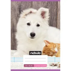Nebulo: Cuaderno encolado de línea A5 para 2º grado 16-32 con diseño lindo - Mascotas amigables