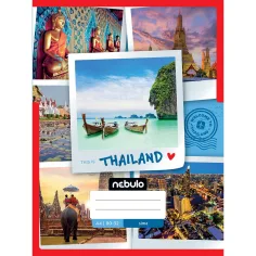 Nebulo: Cuaderno liso con encuadernación cosida con diseño de Tailandia 80-32 A/4