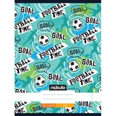 Nebulo: Cuaderno liso cosido con la inscripción Football time 80-32 A/4