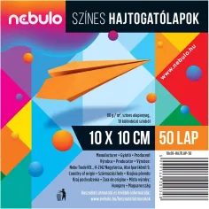 Nebulo: Papel de plegado de colores 50 hojas 10x10cm 80g
