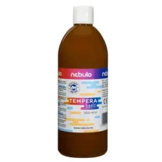 Nebulo: Pintura tempera líquida marrón en botella de 500ml
