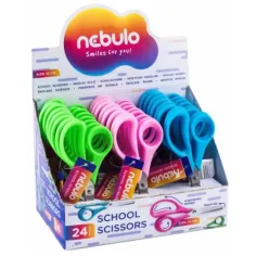 Nebulo: Tijeras escolares ergonómicas con puntas redondeadas en varias versiones