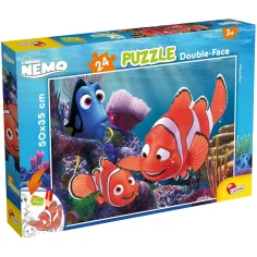 Nemo en busca de 2 en 1 rompecabezas y libro para colorear de 24 piezas 50x35cm - Lisciani