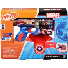 Nerf: Capitán América de Marvel pistola de dardos de espuma - Hasbro