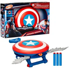 Nerf: Capitán América - Nuevo Mundo Blaster skyshot lanzador de espuma - Hasbro