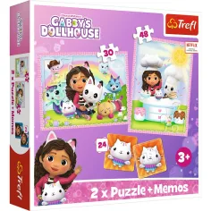 Netflix: Gabi casa de muñecas 2 en 1 rompecabezas + juego de memoria