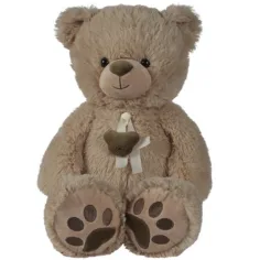 Nicotoy: Oso de peluche marrón con cinta beige de 55 cm - Simba Toys