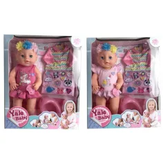 Niña muñeca que hace pipí con orinal y accesorios en dos versiones