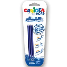 Oops bolígrafo recargable azul 0,7mm set de 3 piezas - Carioca