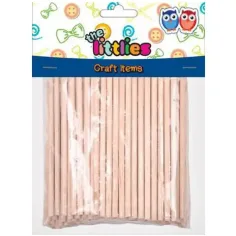 Palitos de madera natural 4x100mm paquete de 100