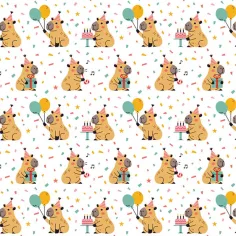 Papel de regalo con diseño de capibara de cumpleaños 100x70cm