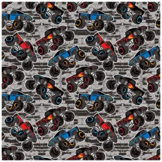 Papel de regalo con estampado de Monster Truck 100x70cm