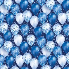 Papel de regalo con globos azul y blanco 100x70cm