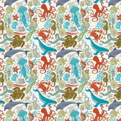Papel de regalo de animales marinos 100x70cm