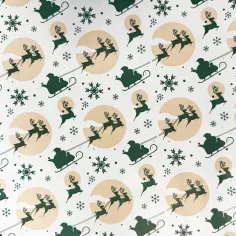 Papel de regalo de Papá Noel y renos 200x70cm