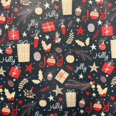 Papel de regalo Holly Christmas 200x70cm