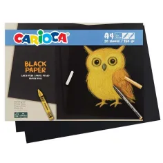 Paquete de hojas de papel negro A4 de 20 unidades - Carioca