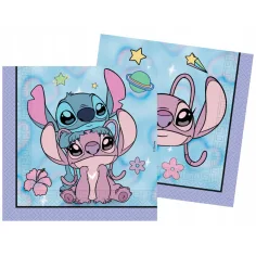 Paquete de servilletas de papel de 20 unidades de Disney Stitch y Angel de 2 capas