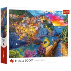 imagen de Paseo nocturno por Cinque Terre puzzle de 1000 piezas - Trefl 1
