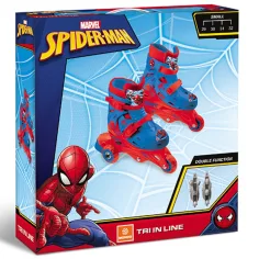 Patín de ruedas ajustable de Spiderman de una o dos filas tamaño 29-32 - Mondo Toys