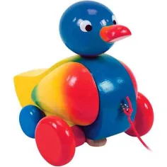 Patito de goma tirador en color azul