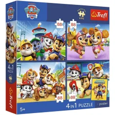 imagen de Paw Patrol - 4 x 88 piezas Premium Plus Kids puzzle - Trefl 1